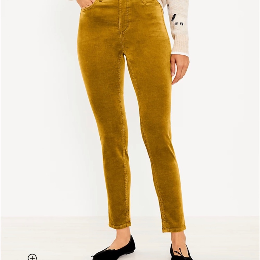 loft velvet High waist skinny pants